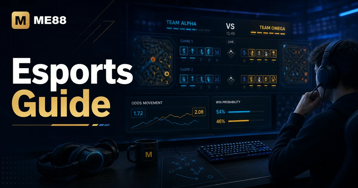 Esports betting guide for Malaysia users showing match analysis, odds panels and tournament context.